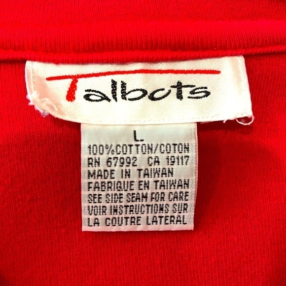 Talbots Women's Cotton Red Blazer Jacket Cardigan Coat Button Pockets, Sz L - Picture 8 of 13